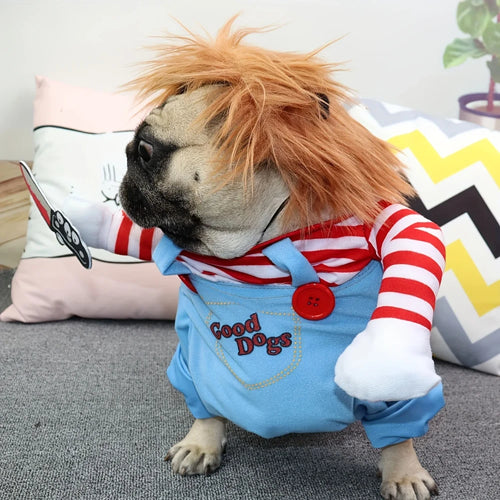Killer Dog Halloween Costume with Wig