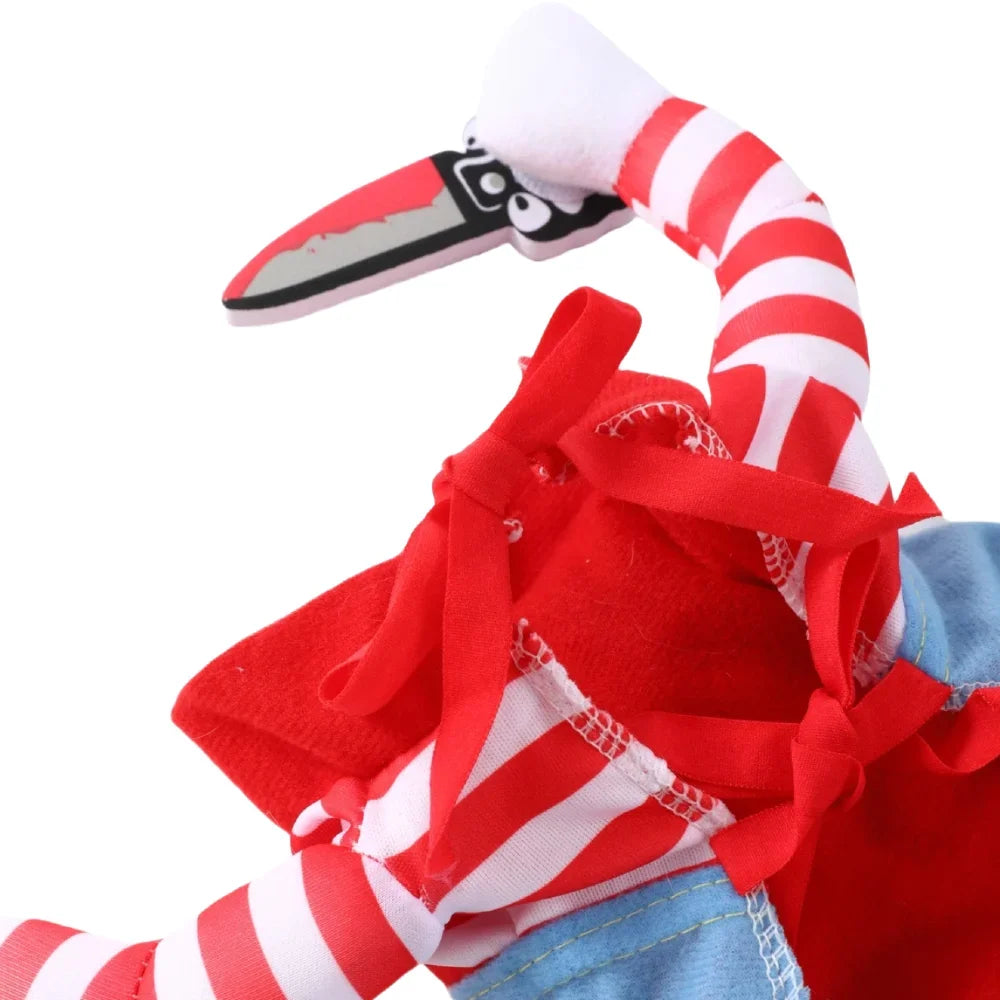 Funny Halloween Dog Clothes for Small Medium Dogs Knife Holding Cosplay Pets Costume Cute Party Cat Dressed Up Chihuahua Outfits