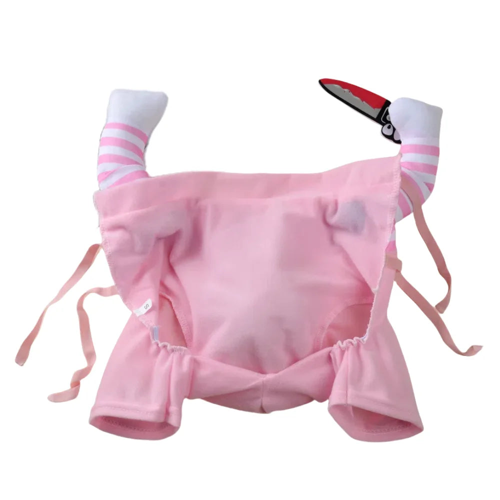 Funny Halloween Dog Clothes for Small Medium Dogs Knife Holding Cosplay Pets Costume Cute Party Cat Dressed Up Chihuahua Outfits