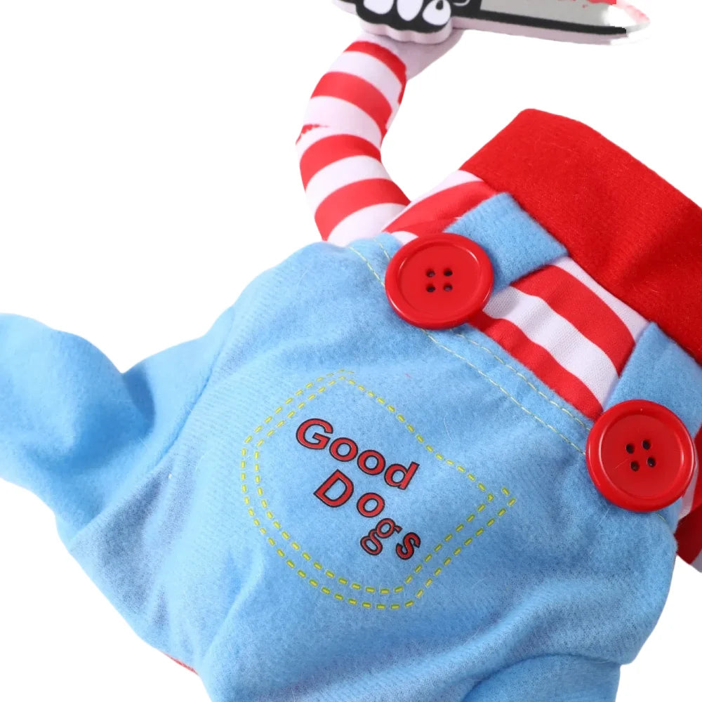 Funny Halloween Dog Clothes for Small Medium Dogs Knife Holding Cosplay Pets Costume Cute Party Cat Dressed Up Chihuahua Outfits